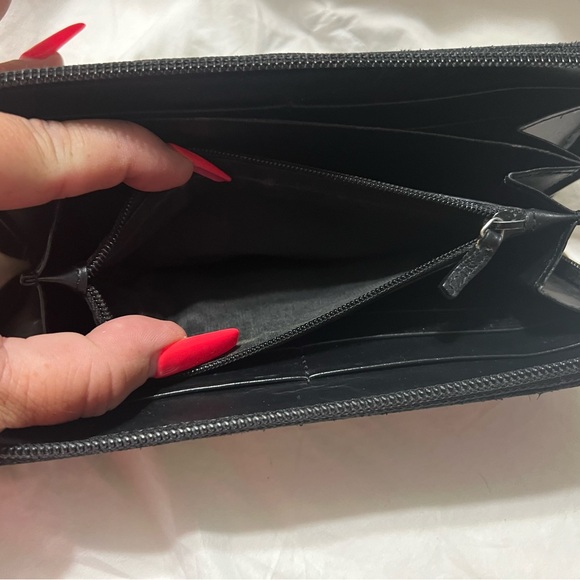 Authentic GUCCI Gucci Black GG Denim Canvas Round Zippy Long Wallet - Picture 7 of 11